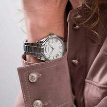 GUESS Women's Quartz Watch, Stainless Steel Band, Stainless Steel Case, Suitable For Everyday Wear, Parties And Other Occasions - GW0308L1 - White + Silver Strap - View 6
