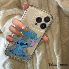 Miniso 迪士尼《星际宝贝》双面史迪奇设计手机壳，适用于 iPhone 17/17 Pro/17 Pro Max/17 Air/16/15/14/13/12/11/X 系列，iPhone 17 Pro Max 手机壳，iPhone 17 Pro 手机壳，iPhone 17 手机壳，圣诞礼物，女朋友 - 無色 - 查看 3