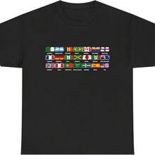 2026 World Cup Themed Tee Featuring All The Flags Of The Qualifying Nations - màu đen - Xem 1