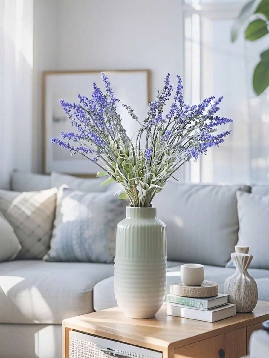 Artificial Lavender Flowers With Silk Flocked Fake Lavender Plants For Wedding Home Table Centerpieces - Multicolor - View 1