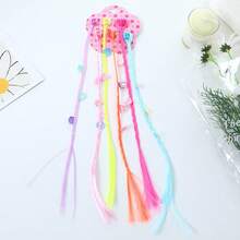 6pcs Colorful Braid Hair Extensions With Clips, Rainbow Braids Hair Pieces For Kids, Children's Performance, Girls Halloween Costume Party Hair Accessories - Multicolor - View 8