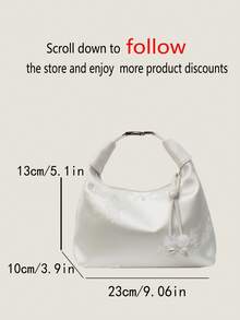 1个中国风刺绣花卉尼龙布手提袋，适合购物、约会、送给女士的礼物、上班族使用，也适合办公室、学校、工作和通勤等场合。 - 白色 - 查看 3