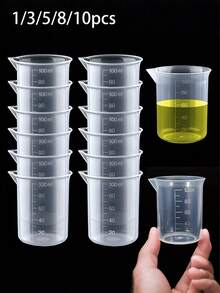 3.38 Fl Oz/100ml Measuring Cup, Thick PP Material, Plastic Beaker With Markings, Multifunctional Graduated Liquid Measuring Cup For Kitchen And Laboratory - Multicolor - View 2