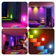 1/3/6pcs USB Rechargeable RGB Display Cabinet Ambient Light With Remote Control Adjustable Dimming Light, Timing Function, LED Light Suitable For Wardrobe, Stairs, Bedroom, Display Cabinet, Bookshelf, Counter Lighting (250mAh) - USB - View 10