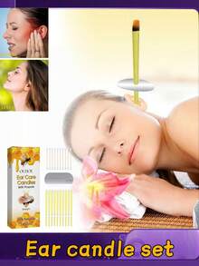Set de velas para los oídos, limpieza y nutrición suave y cómoda de doble oído con velas de cera de abeja y miel - Ver 2