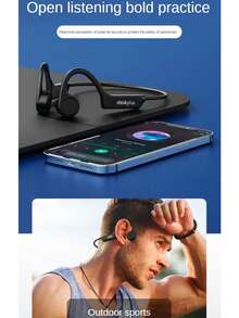 Lenovo 联想X4蓝牙耳机，骨传导防水运动耳机，带麦克风，HiFi立体声，耳挂式设计，类似AirPods耳塞，适用于骑行/跑步/工作/户外/徒步/旅行，原装联想无线耳机 - 查看 10
