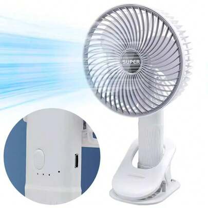 4 In 1 Multifunctional Portable Desktop Clip Fan Summer Cordless Handheld Fan 3 Speed Silent Personal Fan Ventilator Cooler,800mAh