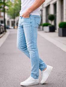 Shendy Vendy Men's Slim Fit Jeans, Slim Fit Style For Men - Blue - View 3