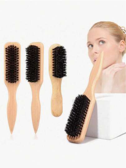 1 Piece Unisex Hair Comb And Beard Brush, Fragrance-Free Professional Hairstyling Brush, Gradient And Clipper Cleaning Comb, Slick Back Smoothing Tool, Thick/Thin Hair Comb, Great For National Day, Bathroom, Scalp Massage, Back To School, Travel Vacation And Daily Life, Holiday Gift For Family And Friends