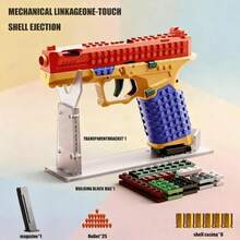 Juguetes de pistolas de balas suaves, Juego de agarre de bloques de construcción tácticos DIY, Kit de juego de construcción de bloques divertido con soporte de exhibición para adultos, Kit creativo de agarre de construcción para juegos de tiro al aire libre - Multicolor - Ver 2