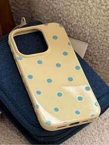 Polka Dot Printed Fashion TPU Anti-Drop Phone Protective Case, Fits For [Phone Model] Waterproof Shockproof Scratch Resistant - 黃色 - 查看 22