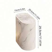 现代大理石纹带盖垃圾桶，纤薄节省空间，密封防臭，适用于浴室、厨房、卧室和办公室，简约奢华垃圾桶 - 彩色 - 查看 3