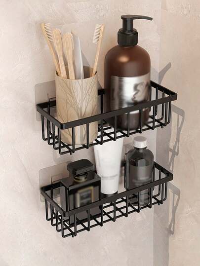 浴室壁挂式置物架、淋浴置物架、带毛巾杆和滴水盘的厨房置物架、多功能洗发水和沐浴露架、浴室收纳架、化妆品收纳架、浴室配件、厨房收纳、家居收纳