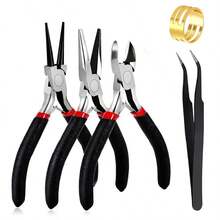 1/3/5 smycketänger - set med nål/kedja, rund tå och avbitartång för smycken, DIY-pyssel, reparation och trådlindning - Smycketänger set - Visa 9