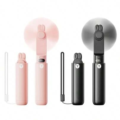 sweetfull 便携式手持风扇，二合一迷你折叠旅行风扇【电池续航长达18小时】，口袋设计，USB充电，适合旅行、化妆、音乐会等场合，是送给女性和女孩的夏季礼物。