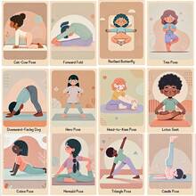 1Set Of 24pcs Women's Yoga Pose Pocket Hug Card, Suitable For Yoga Classes And Friends, Graduation, Weddings, Birthday Party Gifts - Multicolor - View 10