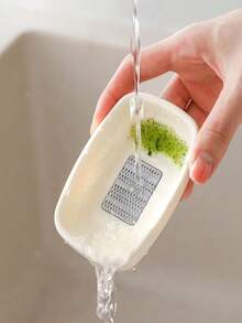 1/2件装塑料手动食物研磨器，精细姜蒜磨碎器/绞碎器 - 白色 - 查看 4