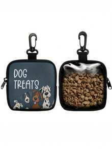 1个带拉链的狗狗零食袋 - 便携式涤纶宠物零食袋，适合户外活动和散步，有黑色、红色、紫色、蓝色可选，适合狗主人和训练员携带宠物零食、狗狗用品、狗狗玩具、遛狗包、狗狗零食收纳袋 - 彩色 - 查看 10