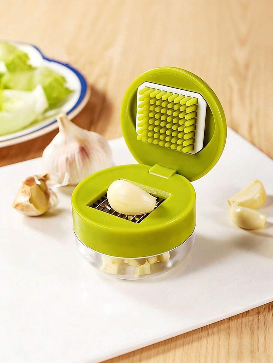 1件装重型蒜蓉压榨器/切碎器 - 手动压蒜切碎器，带易清洁切碎盘，紧凑型手持设计，塑料材质，可压蒜瓣（否） - 可用洗碗机清洗 - 彩色 - 查看 1