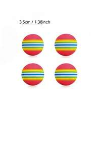 Small, Medium, Large EVA Foam Rainbow Balls, Elastic Bouncy Balls, Pet Toys For Dogs & Cats, Silent Balls - Multicolor - View 12