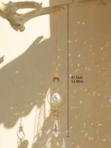 1 chiếc chuông gió pha lê hình trăng sao vàng, trang trí cửa sổ hình lăng kính cầu vồng, phong cách Boho với họa tiết bướm, thích hợp cho sân vườn và phòng ngủ, món quà tuyệt vời cho người yêu thích yoga và thiền định. - Nhiều màu - Xem 16