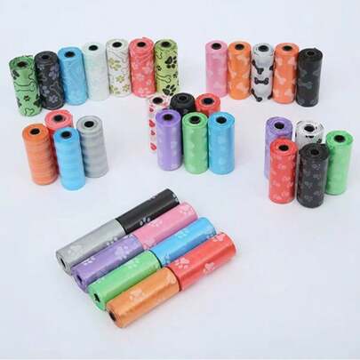 300个/20卷加厚狗粪袋，宠物粪便袋防漏，适合户外遛狗（包含20/10/5/1个容量规格，颜色随机）