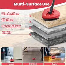 Spin Mop Mop Compatible With O Cedar 1 System, 2 Microfiber Mop Heads Replacements, 58 Inch Mop Replace Handle, 1 Scrub Brush Attachment And 1 Mop Base Ocedar EasyWring Spin Mop - L-5 - Xem 7