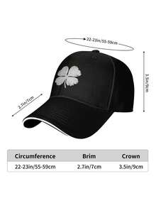 Vintage Shamrock Baseball Cap Adjustable Size For Running Workouts And Outdoor Activities Hat All Seasons - 黑色 - 查看 5
