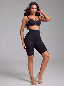 Women's High Waisted Tummy Shaping Bottom Pants Hip Lifting Short Bottom Pants Black Summer - Black - View 6