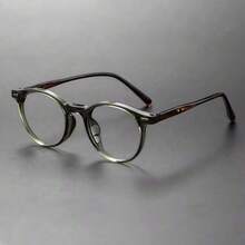 高端品牌经典手工圆形醋酸纤维光学眼镜，男士复古眼镜框，男士配饰，透明眼镜配件 - 彩色 - 查看 10