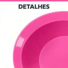 Set Of 10 Round Plastic Deep Plates For Meals - Hot Pink - View 2