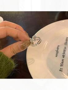 1pc Thorny Camellia Flowers Open Ring For Women Sweetheart Style Original Design Rose Shaped Adjustable Bff Matching Rings For Sisters Valentines Mom Mother Mother's Day Gift - Vàng - Xem 8