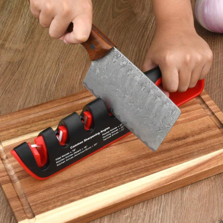 1件装专业厨房研磨机剪刀刀具研磨器磨刀石工具可调节角度 - 彩色 - 查看 1