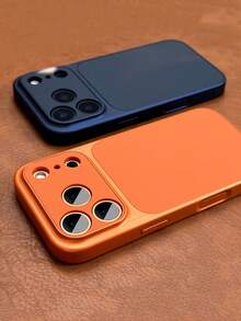 手机壳：全新奢华升级，可立即变身17系列橙色复古手机壳，兼容 17 Air 16 15 14 13 Pro Max 17 Pro 17 Pro Max，大窗口摄像头，防震软边框硬壳 - 藍色 - 查看 3
