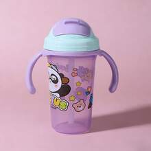 1pc Children's Water Cup With Lid And Handle, Spill-Proof Thermal Resistant Portable Baby Cup - Multicolor - View 8