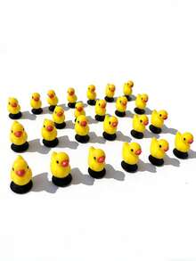 5个/10个/20个/30个装小黄鸭鞋饰，卡通动物鞋挂件，基础款塑料沙滩鞋装饰，可爱卡通鞋饰，镂空木屐鞋装饰，DIY鞋饰 - 黃色 - 查看 11