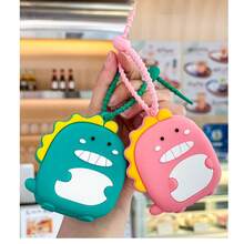 1pc Cartoon Dinosaur Design Elegant Coin Purse, Keychain Pendant, Wallet Gift, Small Present - View 1