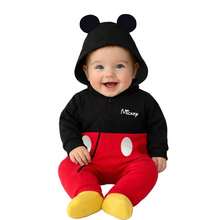 Disney Lightweight Cotton Romper With Hat For Baby - 黑色 - 查看 1