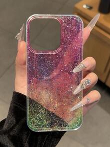 Luxury IMD Glitter Gradient Glossy Painted Ripple Protective Phone Case Compatible With IPhone 17pro/17Air /17/17promax 16/11/16pro/16plus/16promax/16e/15Promax/13/14/12/XS/XR/7G/8P, Luxury Glitter Gradient Protective Case, Compatible With Iphone 15Promax, New 14 Anti-Fall 13 Men & Women 12/11 Ultra-Thin Matte 14promax/11/14/13/Luxury Plus Minimalist 15 Soft Silicone Anti-Fall Phone Protective Case - Multicolor - View 3