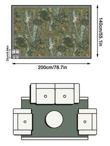 1 pezzo Tappeto da area in stile vintage americano di campagna - Disegno di pittura ad olio con alberi, fiume, animali selvatici, tappeto in finta lana morbida per bagno, cucina, ingresso, corridoio, comodino, soggiorno, camera da letto, lavabile in lavatrice, decorazione per la casa - Multicolore - Visualizzare 16