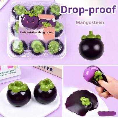 1pc Fluid Mangosteen Squeeze Toy - Stress Relief Toy - Soft Toy - Squishy Toy - Fidget Toy - Stitch Toys - Travel Toys - Classroom Fidget Toys - Mini Bath Toys - Christmas Stationery Stress Ball, Birthday Gift, Perfect Gift, Easter Gift, Christmas Gift, Halloween Gift, Christmas Eve Gift