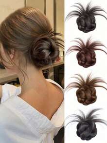 1个合成发髻夹，耐热发夹，丸子头造型，适合女性日常佩戴及各种场合 - 彩色 - 查看 11