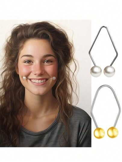 Dimple Trainer, Facial Dimple Trainer, SmileExercise Device, Enhance Smile Charm, CreateNatural Dimples, Suitable For Home, Indoor,Dorm Or Travel Use; Reusable, Durable, Easy ToWear, Unisex, Easily Reveal Charming Smile ^