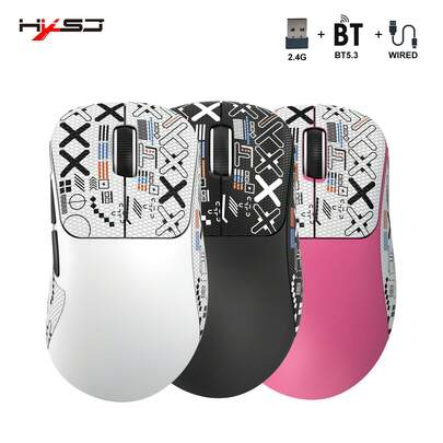 HXSJ 三模式蓝牙游戏鼠标，可充电2.4G USB无线RGB背光鼠标，适用于平板电脑、笔记本电脑，圣诞礼物/新年礼物/圣诞装饰/儿童圣诞礼物/家庭礼物/年末礼物