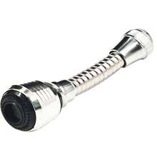 1pc 360° Rotating Faucet Extender, Swivel Water Tap Booster Anti-Splash Shower Head Extension Filter Aerator, Upgraded Kitchen Water Saving! - Silver - View 4