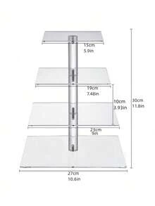 Multi-Tier Acrylic Cake Display Stand, Dessert Food Rack For Wedding, Birthday Party - Clear - View 6