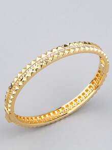 falinne 1件S925纯银镶钻菱形铆钉手镯，时尚朋克风饰品，情人节送给女朋友的礼物 - 龐克鉚釘手鐲 - 查看 6