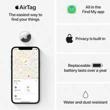 Apple AirTag 4 Pack Keep Track Of And Find Your Keys, Wallet, Luggage, Backpack, And More. - trắng - Xem 5