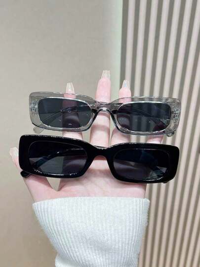 2 piezas Gafas de estilo vintage Ins de diseño popular que nunca pasan de moda, mejor estilo amigo, elegante, para mujeres, para la vida diaria, atuendos de cita, decoración de fotos callejeras, adecuado para todos los tipos de rostro