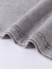 Men's Printed Vintage Washed Vest, Loose Fit, Casual Street Style, An Essential Everyday Item. - 淺灰色 - 查看 4